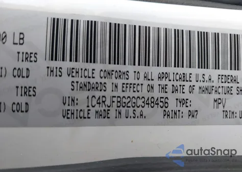 2016 Jeep Grand Cherokee Limited z USA, uszkodzony, nr VIN 1C4RJFBG2GC348456